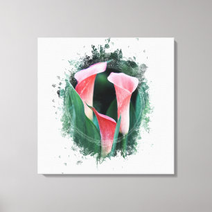 *~* AR12 Künstlerisch florale Calla Lily Coral Gre Leinwanddruck