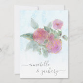 *~* AR12 QR Damask UAWG Rose Bouquet Wedding Invi Einladung (Vorderseite)