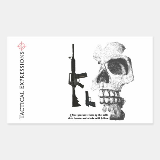 AR15 92FS mit Skull Rechteckiger Aufkleber (Vorderseite)