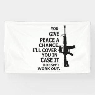 AR15, M16, 2. Änderung gibt FRIEDEN EINE CHANCE  Banner