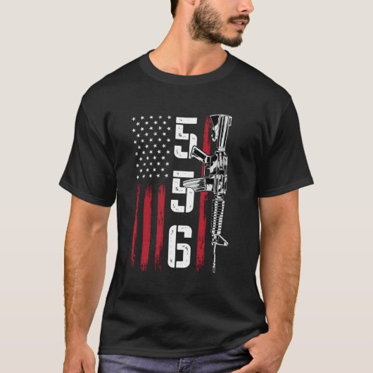 Ar15 Rifle 2D Adt 556 Ar-15 Zurück T-Shirt (Vorderseite)