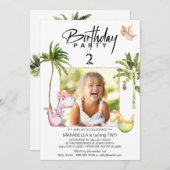 *~* AR21 Dragon Dinosaurier 2 ZWEI Foto Dino Gebur Einladung (Vorne/Hinten)