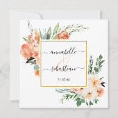 *~* AR21 QR UAWG Gold Glitzer Blume WEDDING Einladung (Vorderseite)