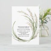 *~* AR21 QR UAWG Pampas Grass Pflanze WEDDING Einladung (Stehend Vorderseite)