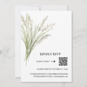 *~* AR21 QR UAWG Pampas Grass Pflanze WEDDING Einladung (Rückseite)