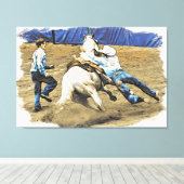 *~* AR22 Cowboy Horse Western Rodeo Vintag Leinwanddruck (Insitu (Holzboden))
