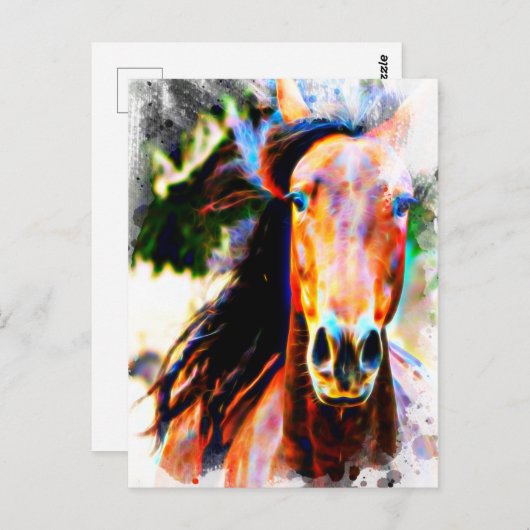 *~* AR22 Künstlerische Pferdekünstlerin Postkarte (Vorne/Hinten)