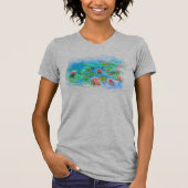 ** AR23 Monet Lily Pads Pond Angel Cherub Gray T-Shirt (Vorderseite)