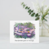 ** AR23 Monet Lily Pads Pond Frische Pasta machen Postkarte (Stehend Vorderseite)