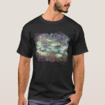 ** AR23 Monet Lily Pads Pond Old Gold Handwriting T-Shirt<br><div class="desc">SCHWARZER MÄNNER KURZER SLEEVE Classic Monet und Wasserliliensee. Die Monet Lilies / Lotus sind türkisblau. Energetisch Enhanced Elegant Feminine Romantic Ephemera Bloral Malerei Künstlerische Einzigartige Kreative Moderne und Romantische Vintage Design. (SEARCH AR23 für ähnliche Designs) Das ist ein Shabby Chic , Feminine Girly Design. Dieses Design ist Romantische Vintage Rustikale...</div>