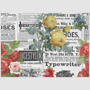 * AR23 Rose Blumenkohl-Blume Vintag Dekoupage Seidenpapier