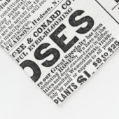 * AR23 Rose Blumenkohl-Blume Vintag Newsprint Fleecedecke (Ecke)