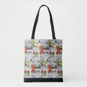 * AR23 Rose Blumenkohl-Blume Vintag Newsprint Tasche (Vorderseite)