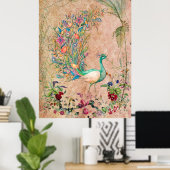 *~* AR24 Vintage Viktorianische PfauenJugendstil Poster (Heimbüro)