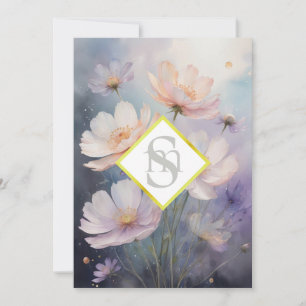 * AR26 Cosmos Blume Monogramm QR UAWG Wedding Einladung