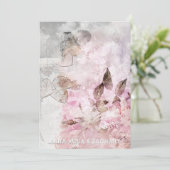 *~* AR26 Dusty Rose QR Vintages UAWG Hochzeit Einladung (Stehend Vorderseite)