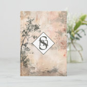 * AR26 Forest Mute Monogram QR UAWG Wedding Einladung (Stehend Vorderseite)