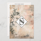 * AR26 Forest Mute Monogram QR UAWG Wedding Einladung (Vorne/Hinten)