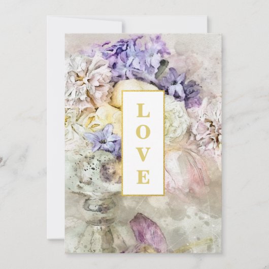 *~AR26 Garden Blume Bouquet QR UAWG Wedding Einladung (Vorderseite)