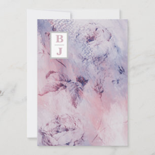*~ AR26 Initialen Blumenstrauß RSVP Vintage QR Hoc Einladung