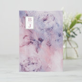 *~ AR26 Initials Bouquet UAWG Vintag QR Hochzeit Einladung (Stehend Vorderseite)