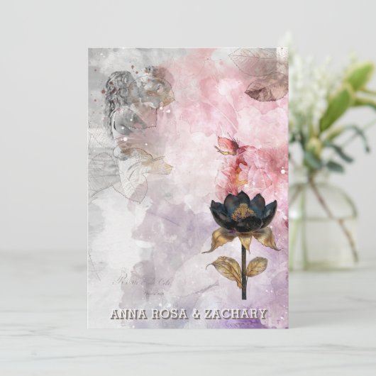 *~* AR26 Pink 30 QR Viktorianisches UAWG Hochzeit Einladung (Stehend Vorderseite)