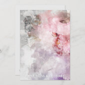 *~* AR26 Pink QR Viktorianisches UAWG Hochzeit Einladung (Vorne/Hinten)