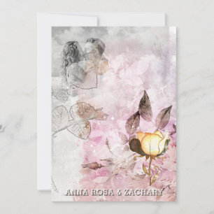 *~* AR26 Rosa 12 QR Viktorianisches UAWG Hochzeit Einladung