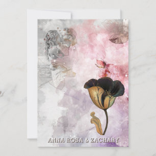 *~* AR26 Rosa 15 QR Viktorianisch Antwort Foto Hoc Einladung