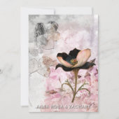 *~* AR26 Rosa 4 QR Viktorianisches UAWG Hochzeit Einladung (Vorderseite)