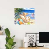 *~* AR29 Girls Women Palm Tropical Exotic Beach Poster (Heimbüro)