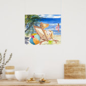*~* AR29 Girls Women Palm Tropical Exotic Beach Poster (Küche)