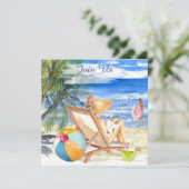 *~* AR29 Sea Sand Sun Beach Woman JEDE VERANSTALTU Einladung (Stehend Vorderseite)