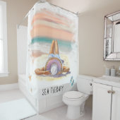 *~* AR29 Sea Therapy Beach Sun Set Frau Duschvorhang (Beispiel)