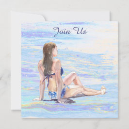 *~* AR29 Woman Beach Generic DIY JEDES EVENT Party Einladung