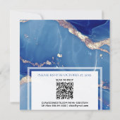 *~* AR66 Pulver BLue Gold Agate UAWG QR Hochzeit Einladung (Rückseite)