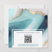 ~ AR66 QR UAWG Agate Marble Gold Wedding Einladung (Rückseite)