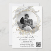 *~* AR6 Foto QR WEDD SPEICHERN SIE DIE DATUM-Websi Einladung (Vorderseite)