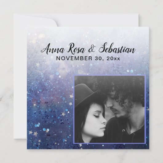 ** AR6 QR Stars FOTO - Website für Hochzeiten Save The Date (Vorderseite)