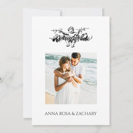 *~* AR6 Viktorianisch QR FOTO UAWG Wedding Cherub Einladung (Vorderseite)