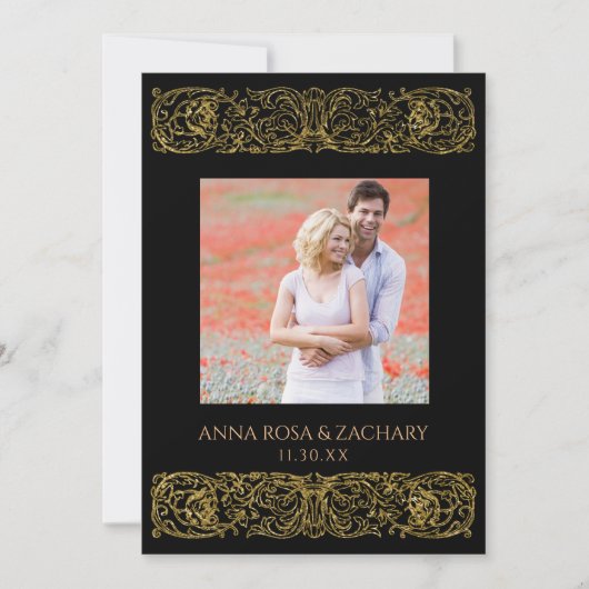 *~* AR6 Viktorianisches QR FOTO UAWG Verziert Hoch Einladung (Vorderseite)