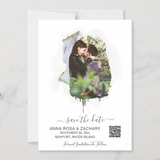 *~* AR6 WEDD SPEICHERN DATE QR code - Website Magneteinladung (Vorderseite)