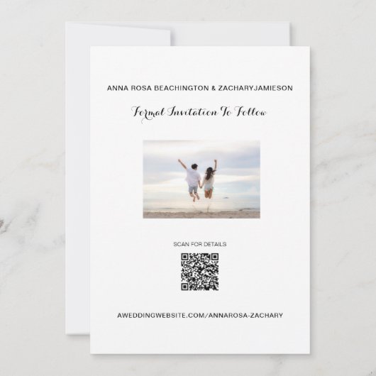 *~* AR7 Foto WEDD SPEICHERN DATUM Website QR Einladung (Rückseite)