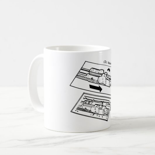 AR 15 BCG Diagramm-Kaffee-Tasse entriegelnd Kaffeetasse (Vorderseite Links)