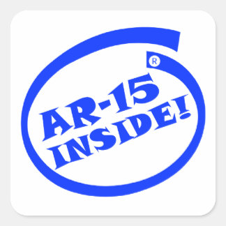 AR-15 INSIDE! - Fenster/Autoaufkleber Quadratischer Aufkleber