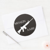 AR-15 Molon Labe Runder Aufkleber (Umschlag)