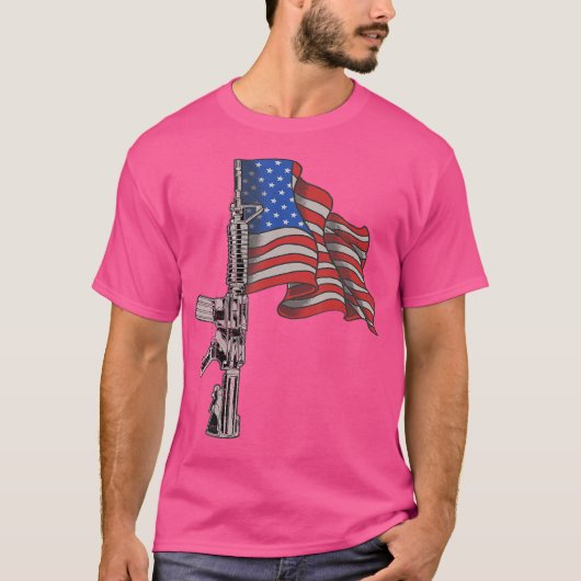 Ar-15 Sturmgewehr US-sa Flag Gun erschüttert ameri T-Shirt (Vorderseite)