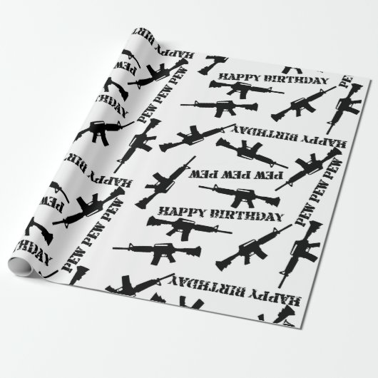 Ar-15 Themed Birthday Gift Wrap Geschenkpapier (Ungerollt)