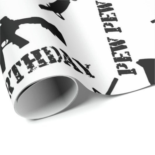 Ar-15 Themed Birthday Gift Wrap Geschenkpapier (Rolleneckpunkt)
