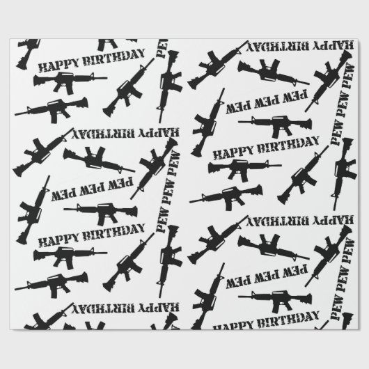 Ar-15 Themed Birthday Gift Wrap Geschenkpapier (Saum)